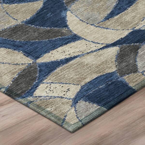 Chantille Machine Washable Indoor/Outdoor Abstract ACN3105 Navy 10 ft. x 14 ft. Area Rug
