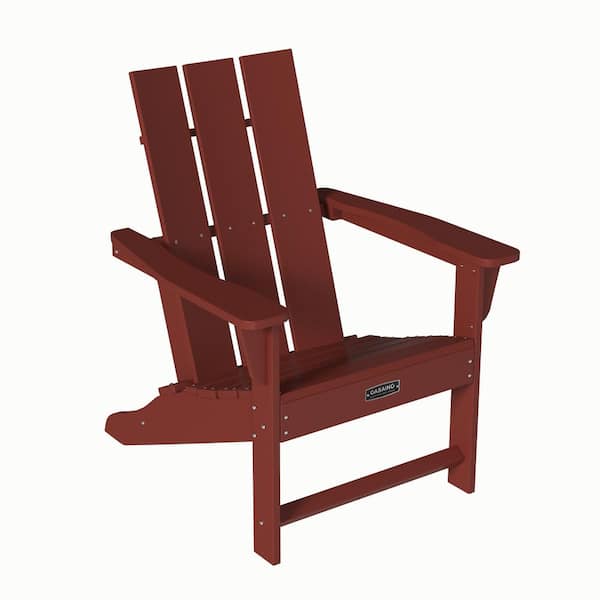 Amucolo Red Plastic Outdoor Adirondack Chair