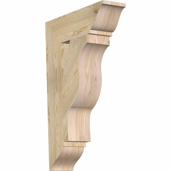 Ekena Millwork 6 in. x 34 in. x 22 in. Douglas Fir Funston Traditional Rough Sawn Bracket