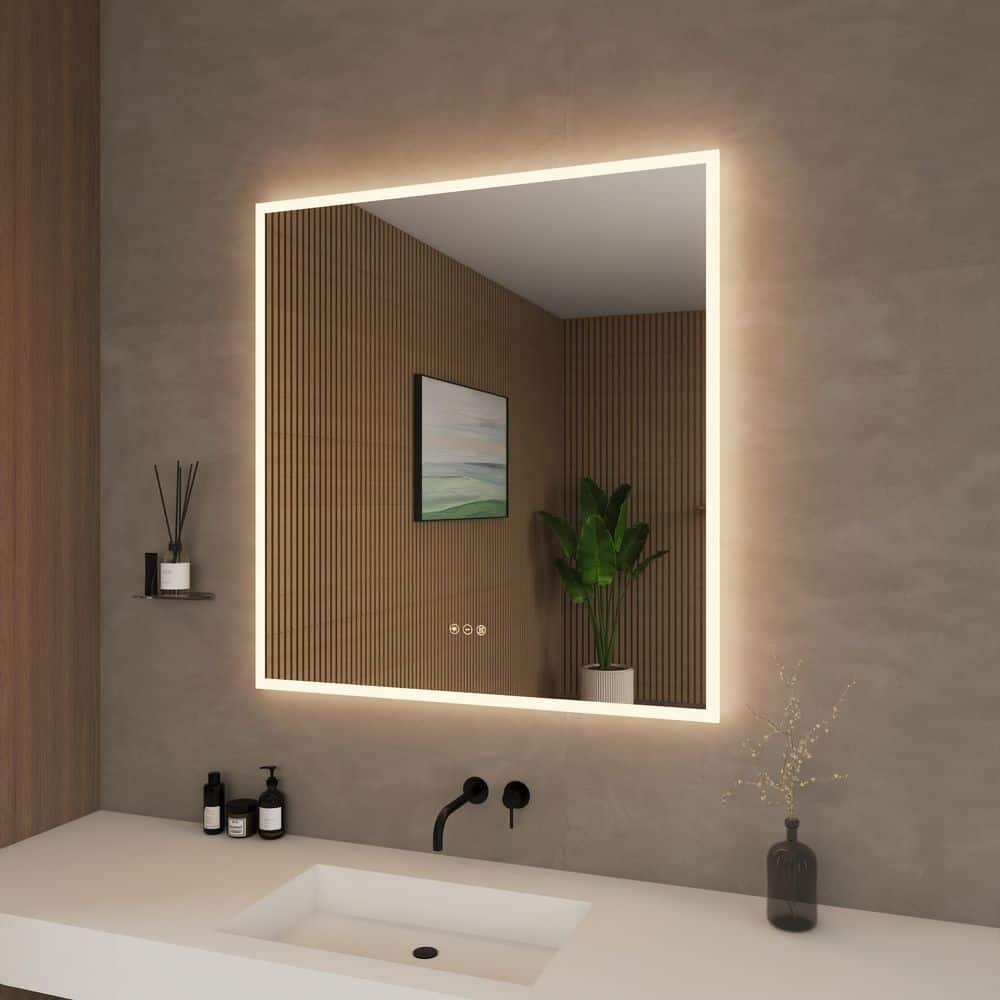 Element 34 in. W x 36 in. H Rectangular Frameless Anti-Fog LED Dimmable Color Changing Wall Bathroom Vanity Mirror price history on PriceWatchPro