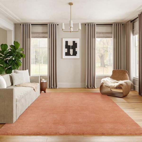 Speckled Wool-Blend Orange 4 ft. x 6 ft. Indoor Area Rug