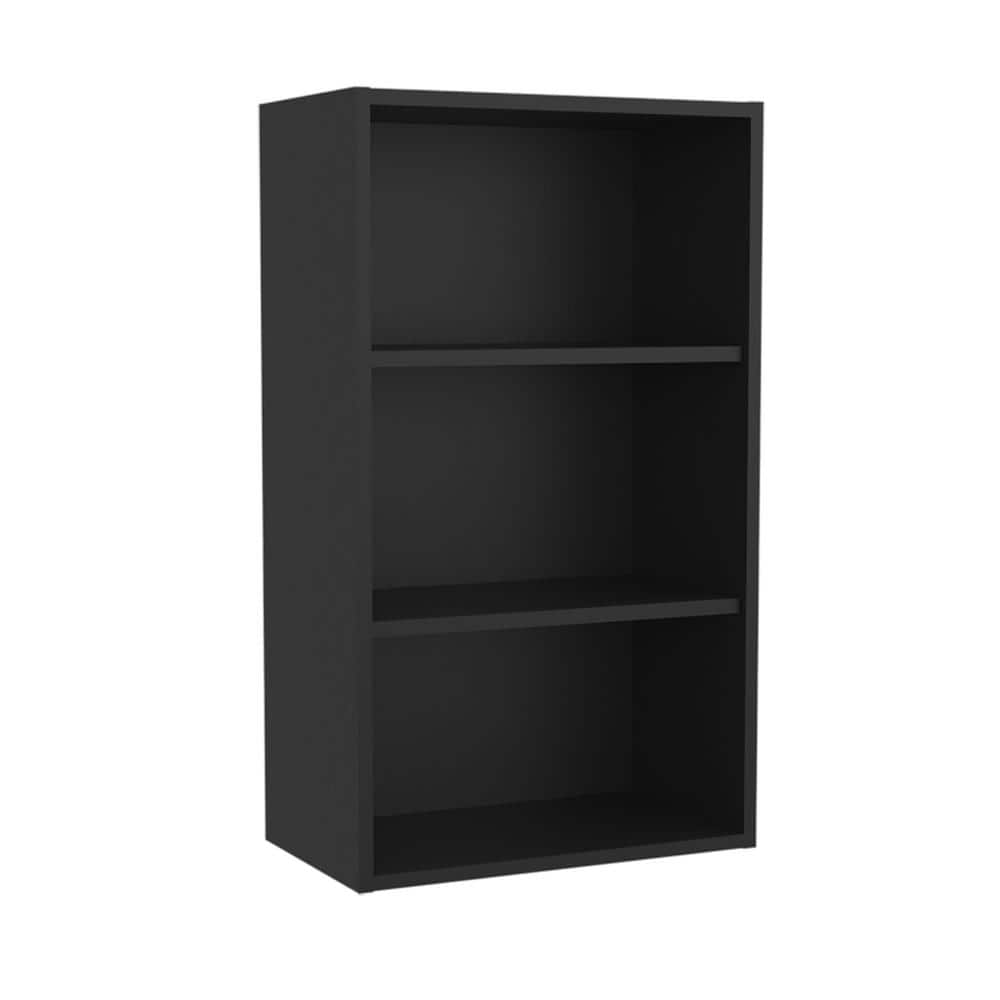 Sleek and Modern Black 21 in. Particle Board Decorative Wall Storage Cabine