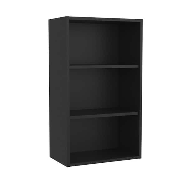 Unbranded Sleek and Modern Black 21 in. Particle Board Decorative Wall Storage Cabinet with 3-Shelf
