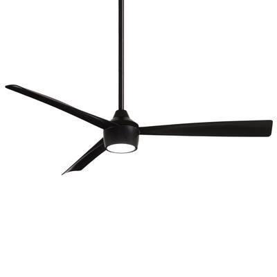 Skinnie 56 in. LED Indoor/Outdoor Coal Ceiling Fan with Light and Remote Control