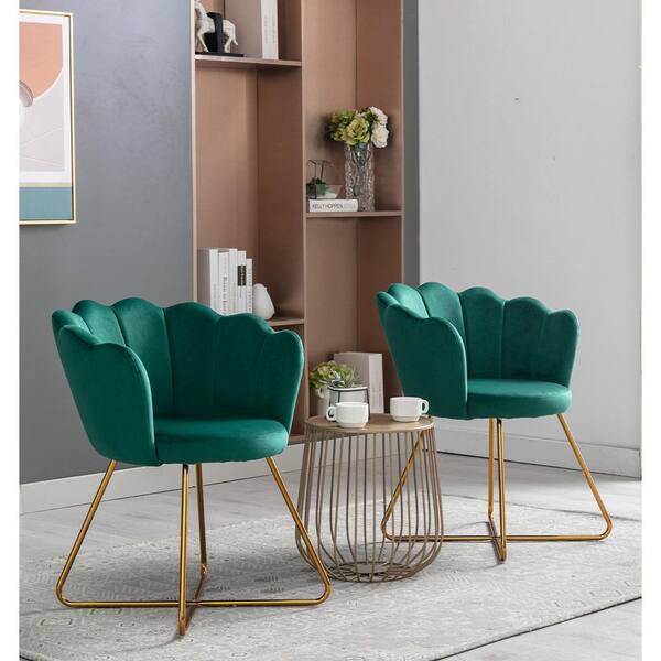 Green scallop online chair