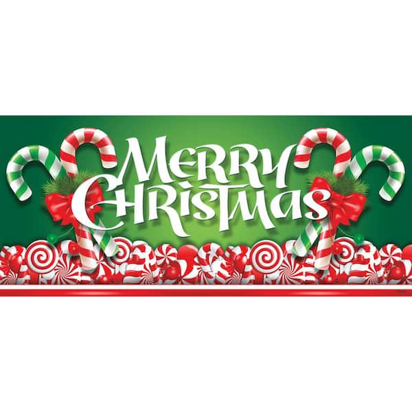 My Door Decor 7 ft. x 16 ft. Christmas Candy Christmas Garage Door Decor Mural for Double Car Garage