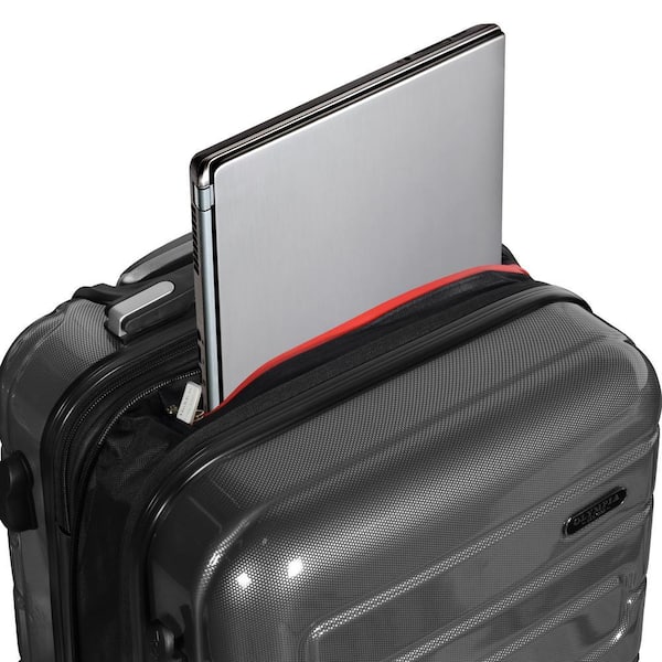 Olympia USA Nema 22 in. Black Carry-On PC Hardcase Spinner with