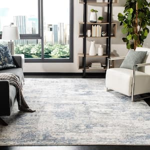 Amelia Ivory/Blue 12 ft. x 18 ft. Abstract Distressed Area Rug