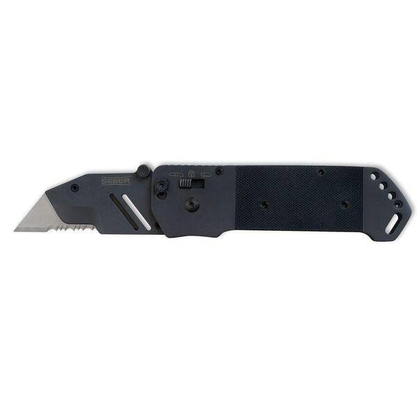 Seber 4.5 in.Ratcheting Black Oxide Utility Knife