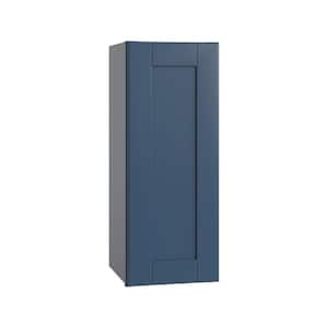 Arlington Vessel Blue Plywood Shaker Stock Assembled Wall Kitchen Cabinet Soft Close Left 9 in W x 12 in D x 30 in H