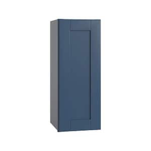 Arlington Vessel Blue Plywood Shaker Stock Assembled Wall Kitchen Cabinet Soft Close Left 12 in W x 12 in D x 30 in H