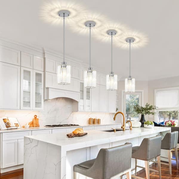 リュミエールPendant light ZSMIHDOH 1-Light Chrome Modern Crystal Pendant Light for Kitchen