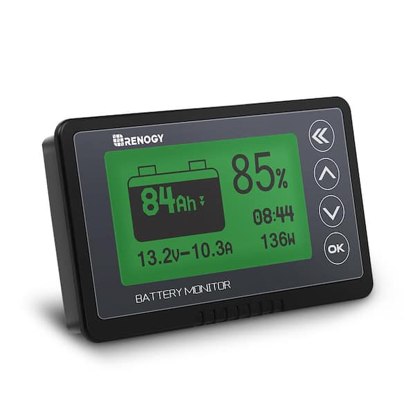 Renogy 500 Amp Universal Battery Monitor, High and Low Voltage Programmable Alarm