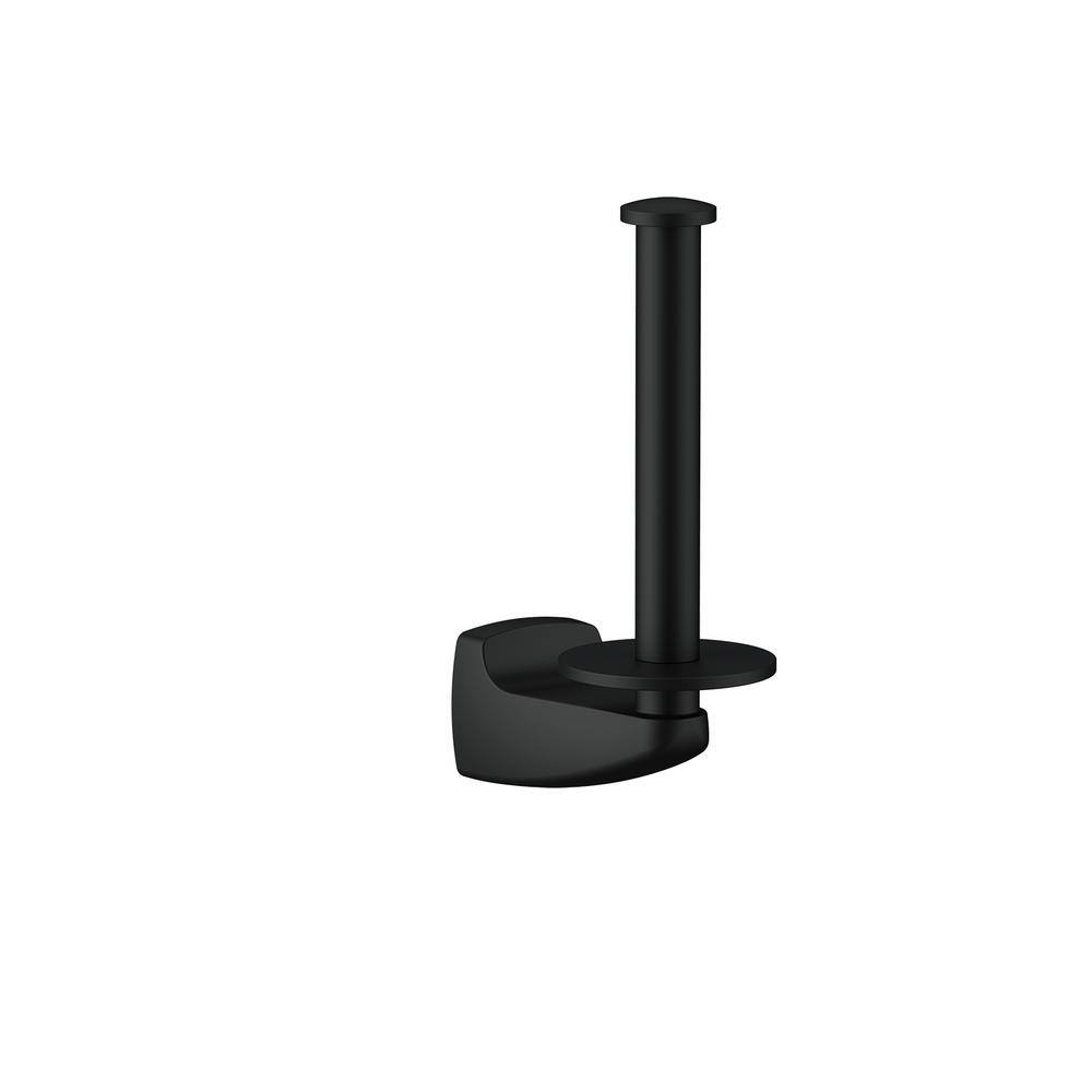 Matte Black Wall-Mounted Single Post Toilet Paper Holder