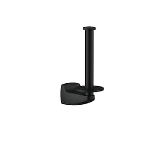 Gilde Wall-Mount Single Post Toilet Paper Holder in Satin Black