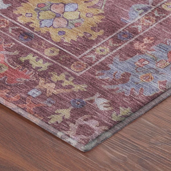 Mayfield Premium Machine Washable Abstract AMF2234 Burgundy 10 ft. x 14 ft. Area Rug