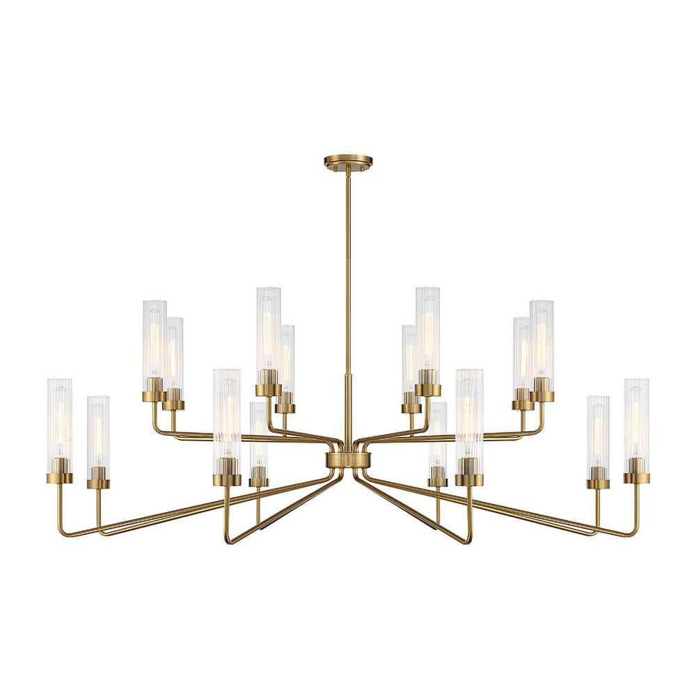 Savoy House Baker 61 in. W x 23 in. H 16-Light Warm Brass Contemporary ...