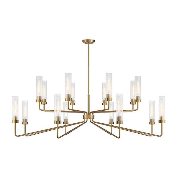 Savoy House Baker 61 in. W x 23 in. H 16-Light Warm Brass Contemporary ...