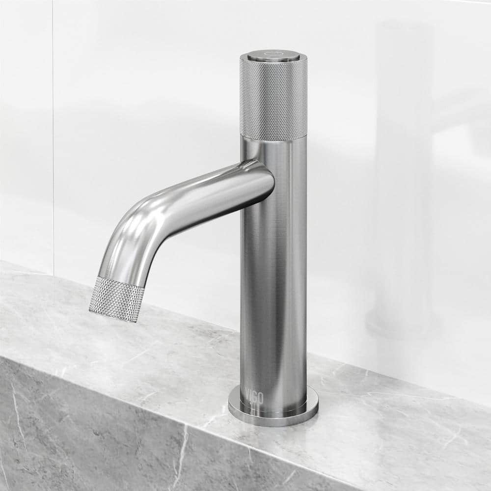 Apollo Brushed Nickel Single Hole Bathroom Faucet with High-Arc Spout
