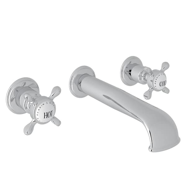Edwardian 8 in. Widespread 2-Handle Bathroom Faucet in Polished Chrome