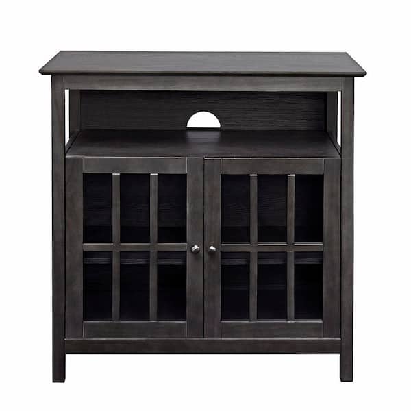 Convenience Concepts Big Sur 36 in. Weathered Grey Wood TV Stand Fits TVs Up to 40 in. with Storage Doors