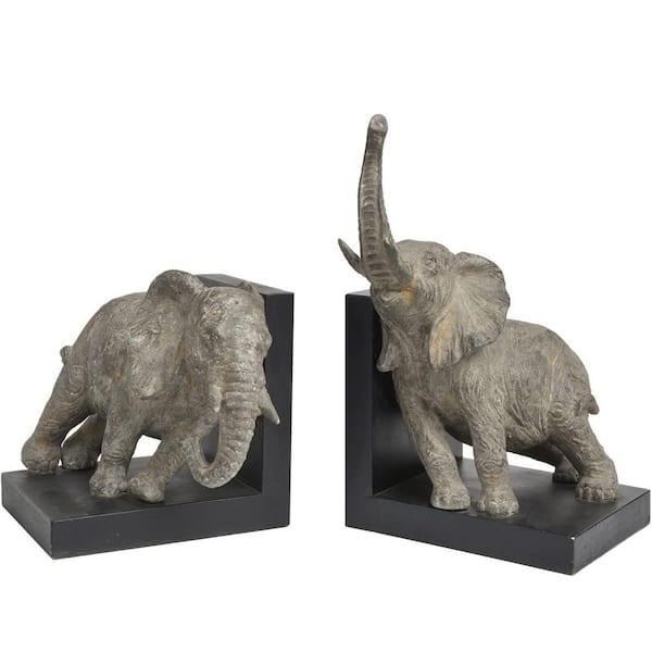 11.8"L x 7.9"W x 9.8"H Heavy Duty Elephant Bookends ,Decorative Book Stoppers for Home/Office/School