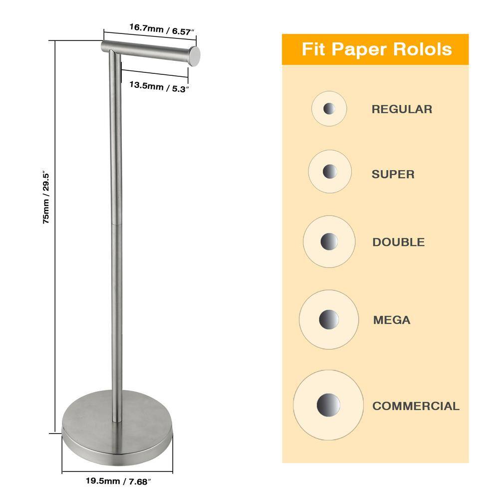 Brushed Nickel Stainless Steel Freestanding Toilet Paper Holder