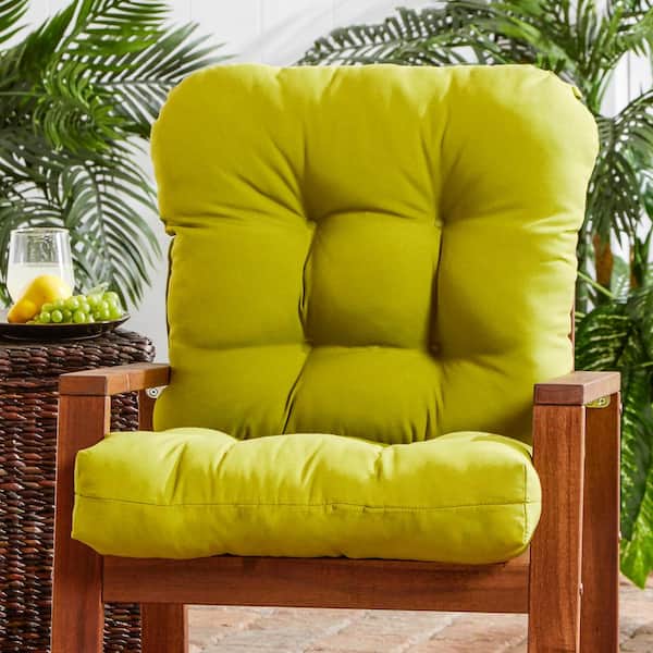 Greendale Home Fashions Solid Kiwi, Green Dining Room Chair Cushions