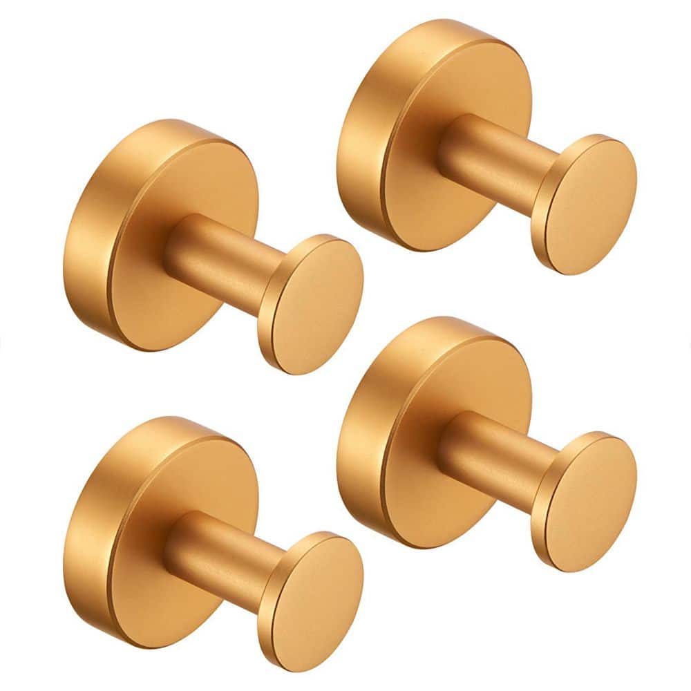4-Pack Gold Aluminum Wall-Mounted Knob Robe/Towel Hook, Wall Hanging Hook with Round Base for Bathroom Kitchen price history on PriceWatchPro