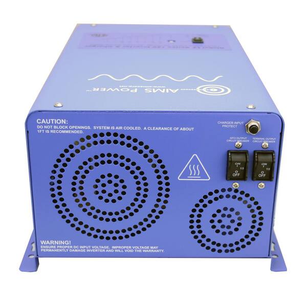 Aims Power 1 000 Watt Pure Sine Inverter Charger 12 Volt Dc To 120 Volt Ac Etl Listed To Ul 458 Picoglf10w12v120v The Home Depot