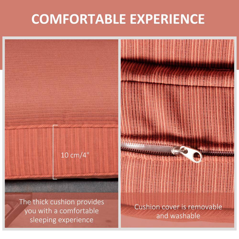 Wine Red Aluminum Adjustable Outdoor Chaise Lounge with Side Table