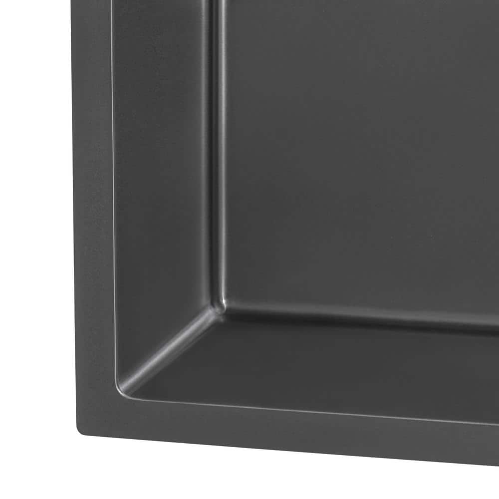Ruvati 33" Black Stainless Steel Single Bowl Farmhouse Sink