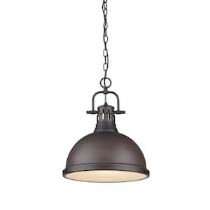Duncan 1-Light Rubbed Bronze Pendant with Chain