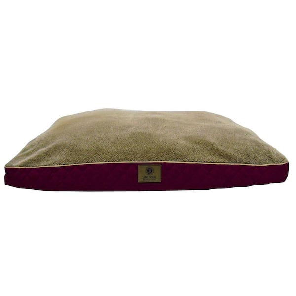 American Kennel Club Deluxe X-Large 30 in. x 40 in. Burgundy Fur Diamond Stitched Gusset