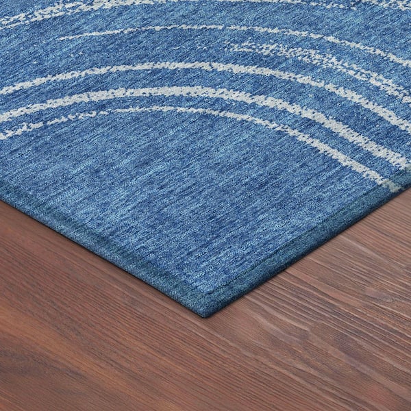 Chantille Machine Washable Indoor/Outdoor Abstract ACN2380 Navy 8 ft. x 10 ft. Area Rug