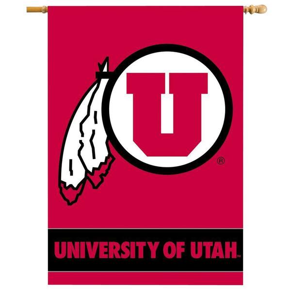 BSI Products NCAA 28 in. x 40 in. Utah 2-Sided Banner with Pole Sleeve