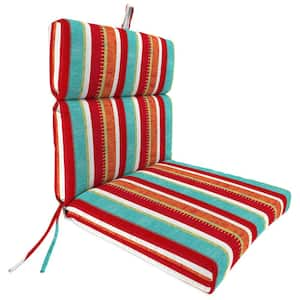 22 in. L x 44 in. W x 4 in. T Outdoor Chair Cushion in Frawley Saxony