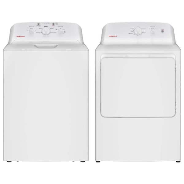 Hotpoint 4.0 cu.ft. Top Load Washer and 6.2 cu. ft. vented Gas Dryer in White