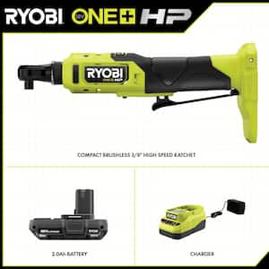 ONE+ 18V HP Brushless 3/8 in. High Speed Ratchet Kit with 2.0 Ah Battery, Charger, and 2.0 Ah HIGH PERFORMANCE Battery