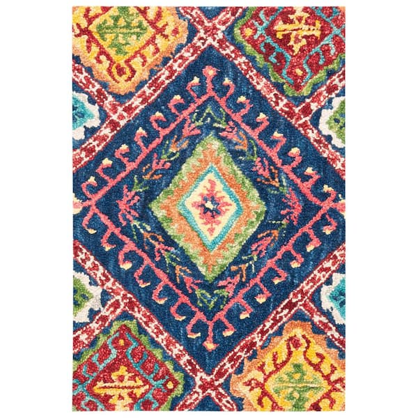 SAFAVIEH Aspen Blue/Multi Doormat 2 ft. x 3 ft. Geometric Area Rug