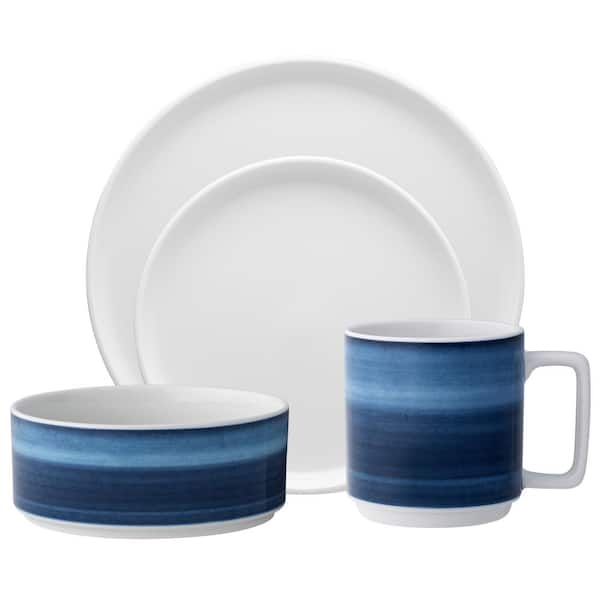 Noritake ColorStax Ombre Indigo Blue Porcelain Stax 4-Piece Place Setting (Service for 1)