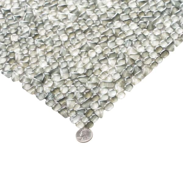 Apollo Tile 5 pack 11.8-in x 11.8-in Gray Quartz and Glass Mosaic Tile  (4.83 Sq ft/case) - Bed Bath & Beyond - 35401628