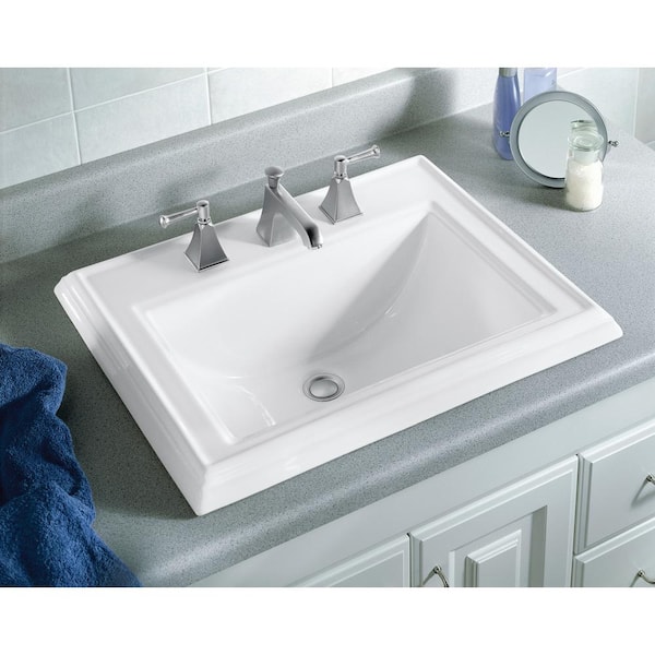 Kohler Memoirs Classic Drop In Vitreous, Kohler Memoirs White Drop In Rectangular Bathroom Sink With Overflow Drain
