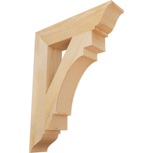 Ekena Millwork 6 in. x 36 in. x 28 in. Douglas Fir Merced Traditional Rough Sawn Bracket