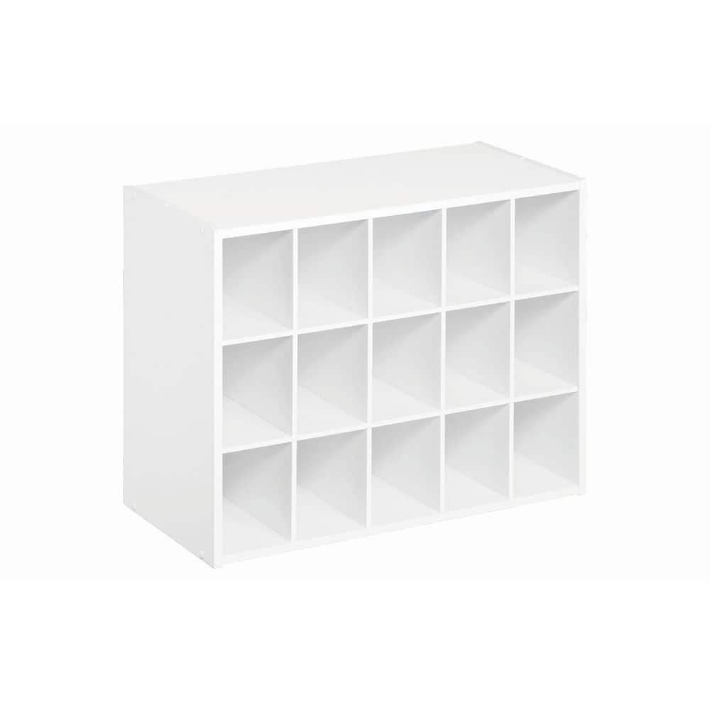 ClosetMaid 19 in. H x 24 in. W x 12 in. D White Wood Look 15-Cube Storage Organizer 898300