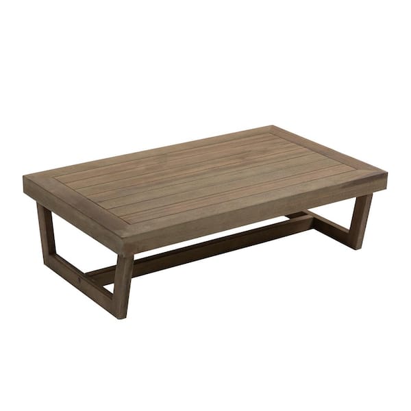 Uixe Teak Finish Acacia Wood Rectangular Outdoor Patio Coffee Table
