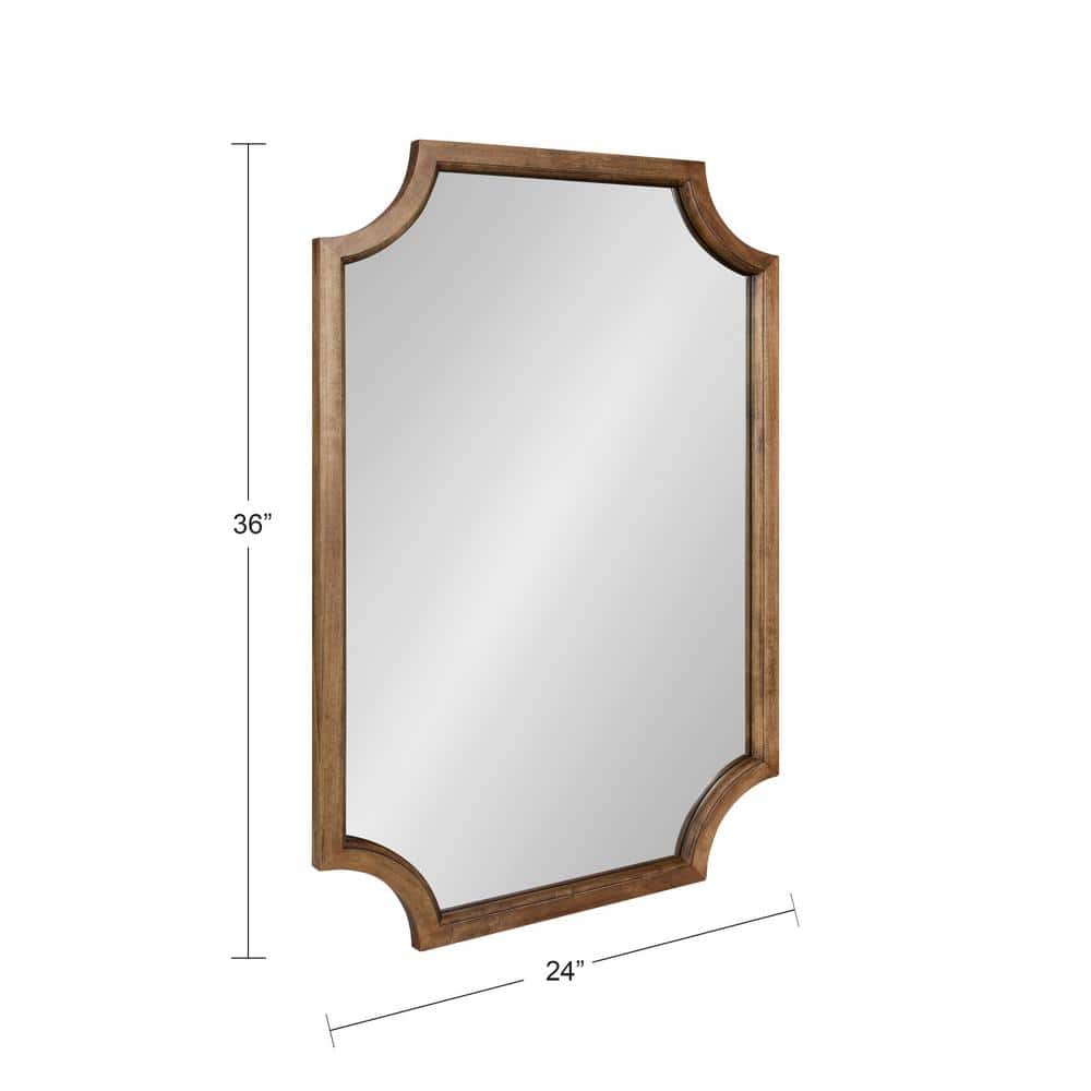 Rustic Brown Full Length Scalloped Wood Vanity Mirror