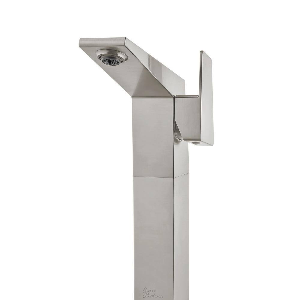 Carré Brushed Nickel Single-Handle High Arc Bathroom Faucet