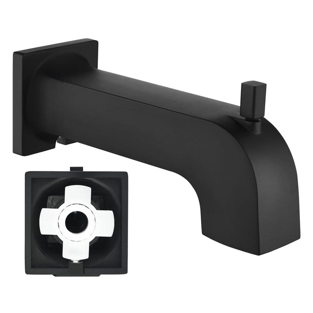 Extra‑Long 8 in. Bathtub Spout with Diverter Replacement, 1‑Piece Bath Accessory Set in Matte Black price history on PriceWatchPro