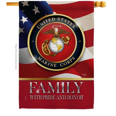 28 in. x 40 in. US Marine Family Honor House Flag Double-Sided Armed Forces Decorative Vertical Flags